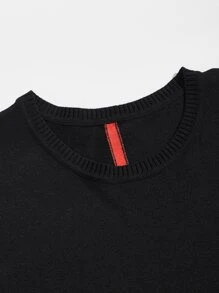 Manfinity EZcore Men Contrast Tape Short Sleeve Knit Top - Black - View 3