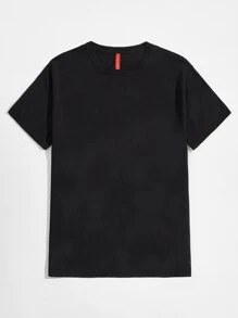 Manfinity EZcore Men Contrast Tape Short Sleeve Knit Top - Black - View 5