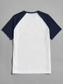 Manfinity VCAY Men Cotton Color Block Raglan Short Sleeve Casual Urban Tee, Boxy Tee, Boyfriend Gift, Summer