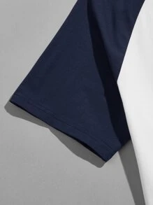 Manfinity VCAY Men Cotton Color Block Raglan Short Sleeve Casual Urban Tee, Boxy Tee, Boyfriend Gift, Summer