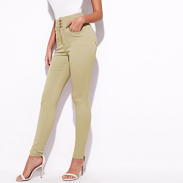 

High-Rise Skinny Jeans, Khaki