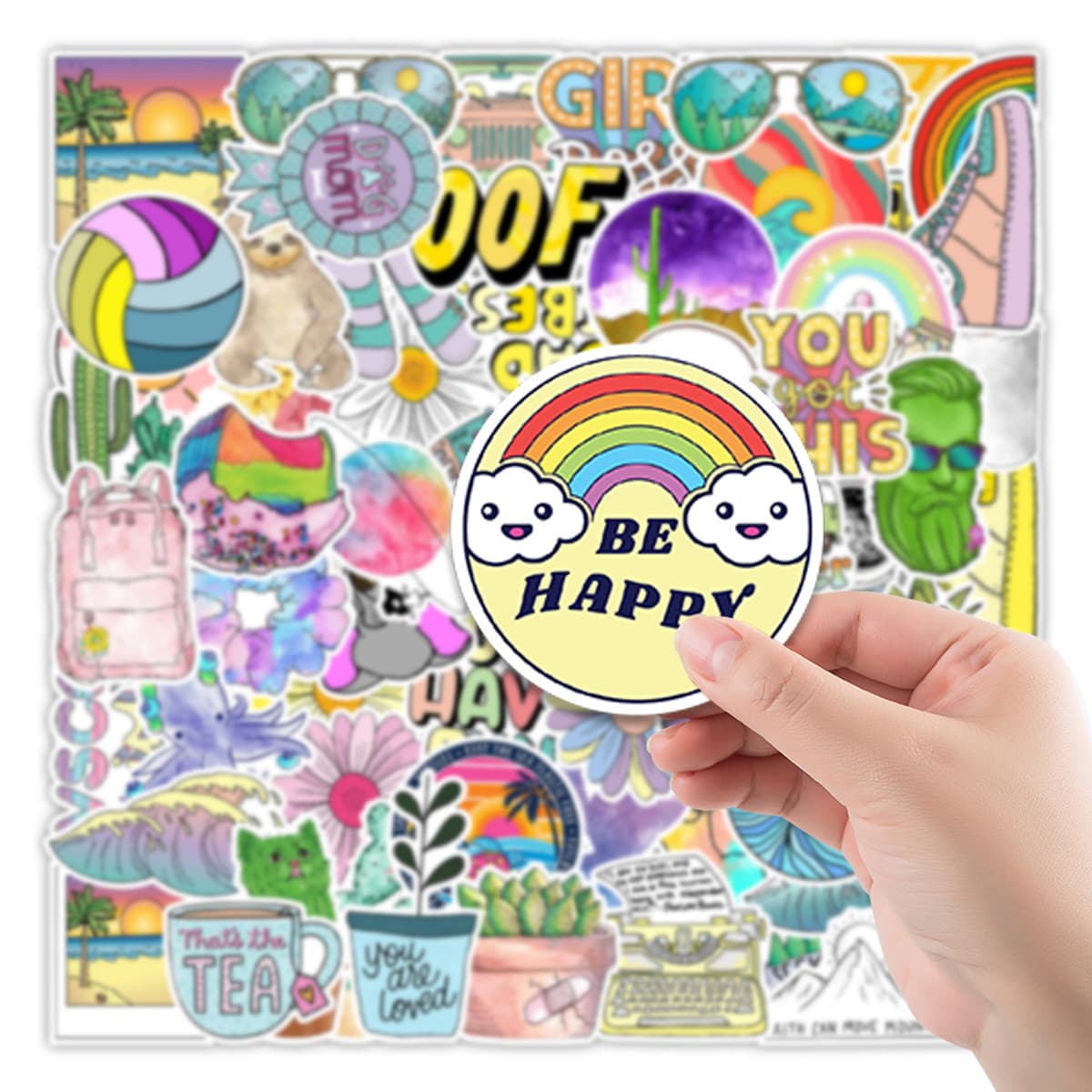 

100pcs Cartoon Graphic Sticker, Multicolor