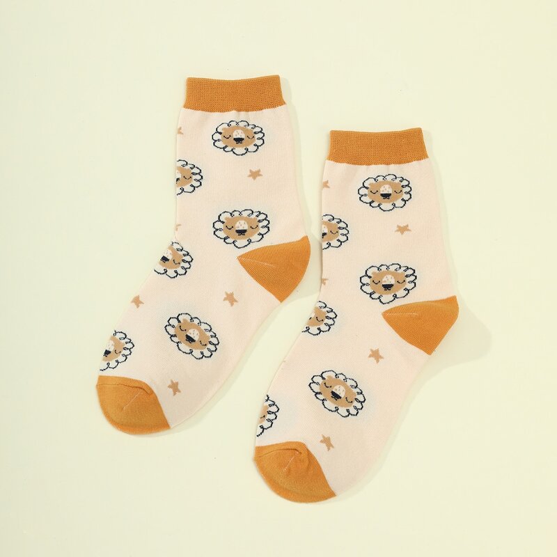 

1pair Cartoon Crew Socks, Multicolor