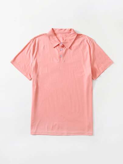 قمصان بولو رجال الزر الصاف كاجوال