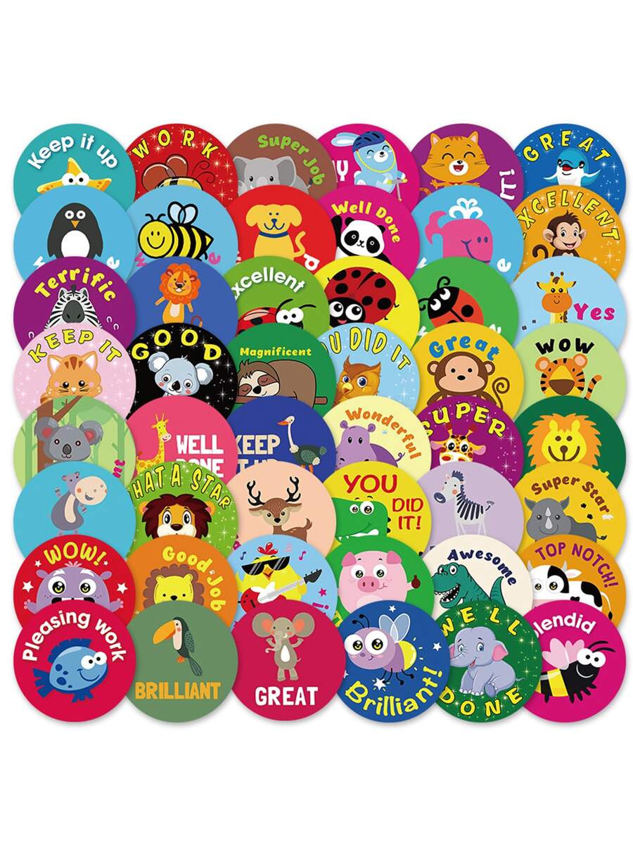 50 cái Cartoon Graphic ngẫu nhiên Sticker - Nhiều màu - Xem 1