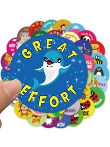 50 cái Cartoon Graphic ngẫu nhiên Sticker - Nhiều màu - Xem 2