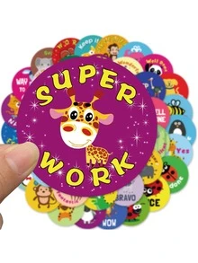 50 cái Cartoon Graphic ngẫu nhiên Sticker - Nhiều màu - Xem 4