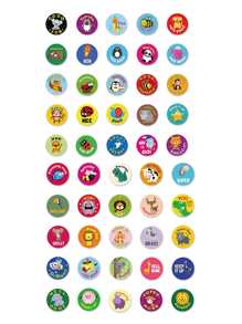 50 cái Cartoon Graphic ngẫu nhiên Sticker - Nhiều màu - Xem 6