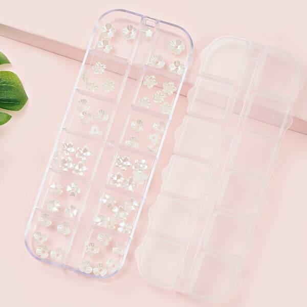 

1box Flower Shaped Nail Art Decoration, White