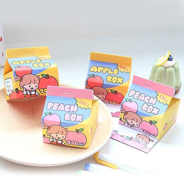 

1box Cartoon Graphic Random Memo Paper, Multicolor