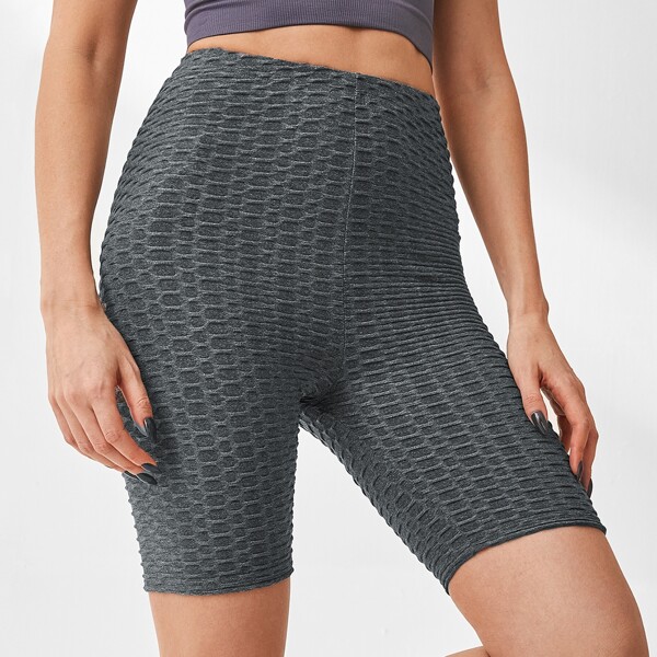 

Solid Textured Sports Shorts, Grey