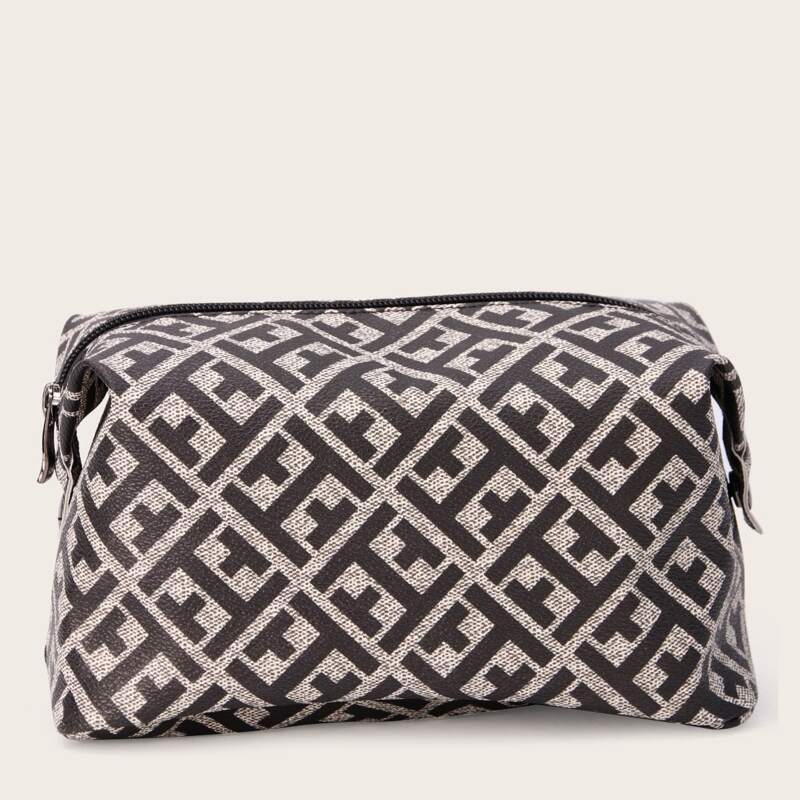 

Graphic Zipper Makeup Bag, Multicolor