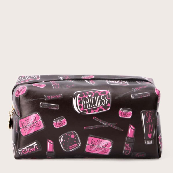 

Cosmetics Print Makeup Bag, Multicolor