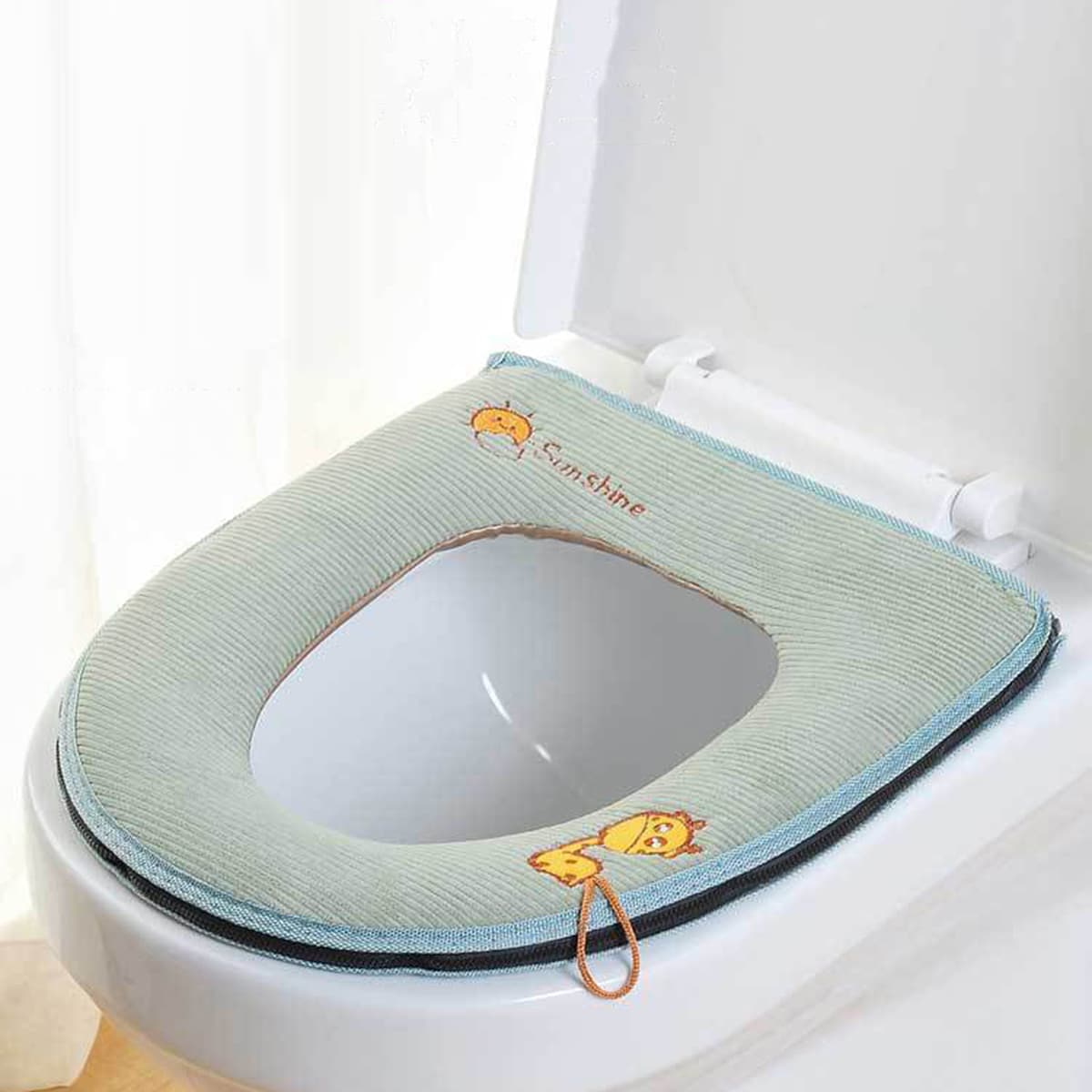 

Cartoon Giraffe Closestool Seat Cover, Green