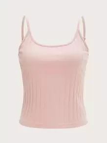 Muchica 羅紋針織吊帶上衣 - 淺粉色 - 查看 1