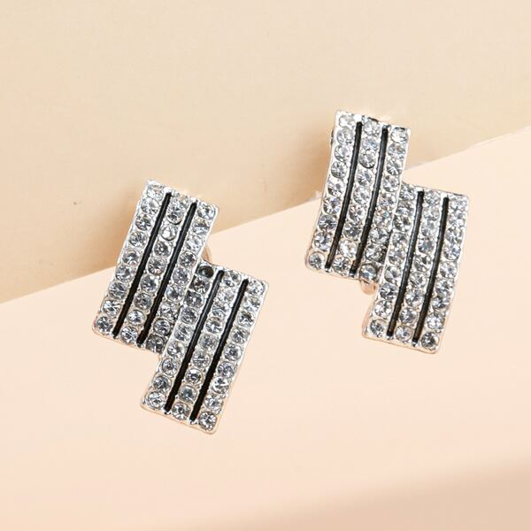 

Rhinestone Decor Earrings, Multicolor