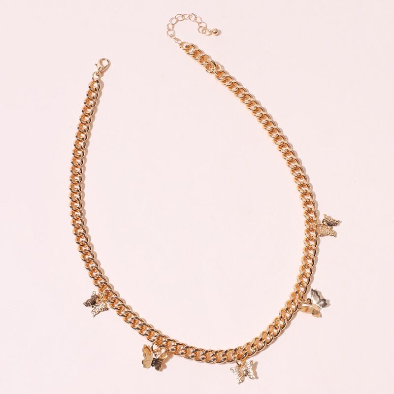 

Butterfly Charm Chain Necklace, Gold