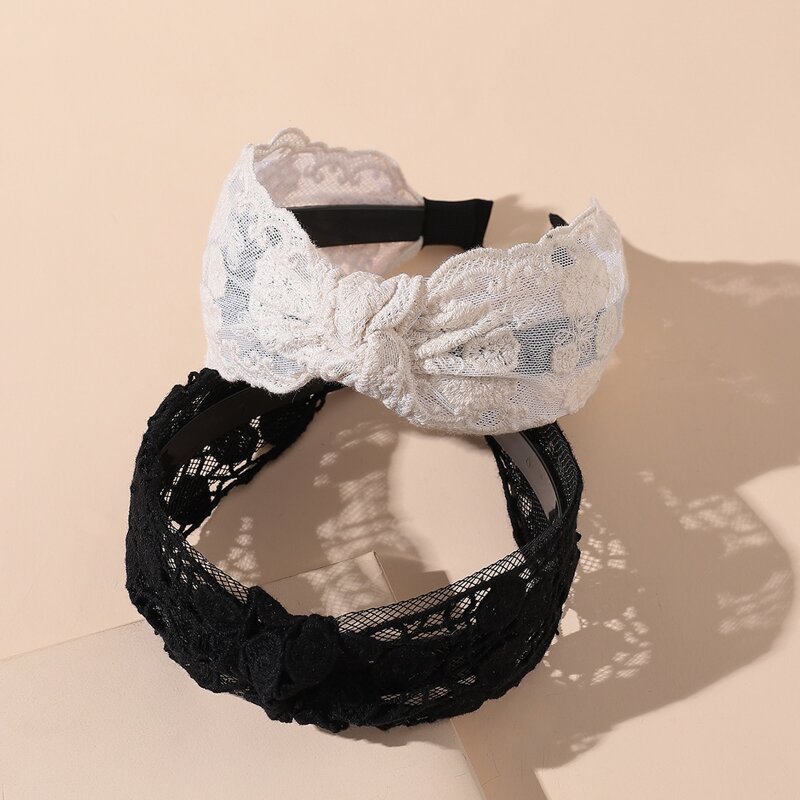 

2pcs Lace Hair Hoop, Multicolor