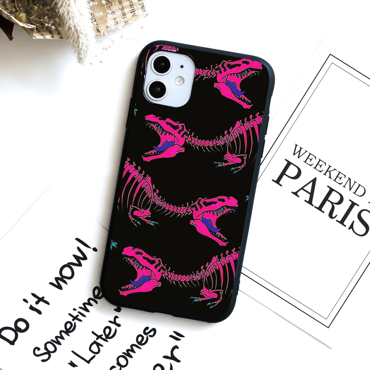 

Dinosaur Graphic iPhone Case, Black