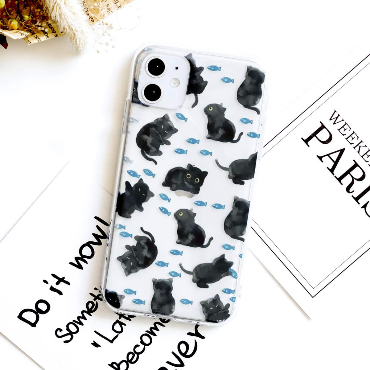 

Cat & Fish iPhone Case, Multicolor