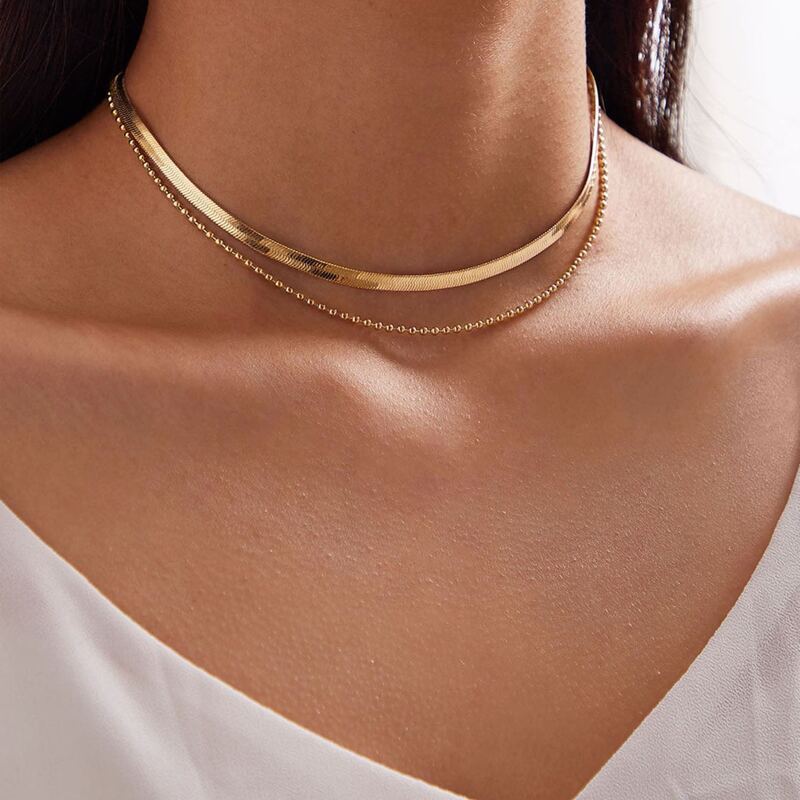 

Minimalist Layered Choker, Gold