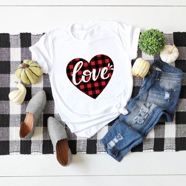 

Heart And Letter Graphic Tee, White