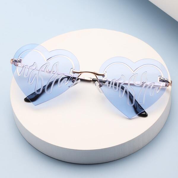 

Rimless Heart Frame Sunglasses
