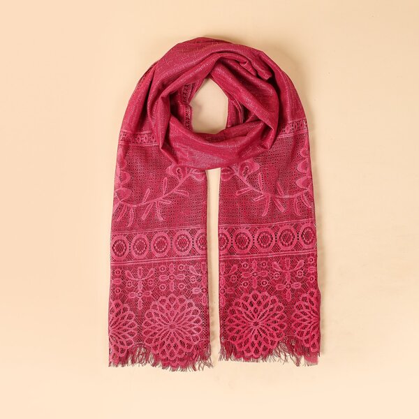 

Flower Lace Scarf, Red