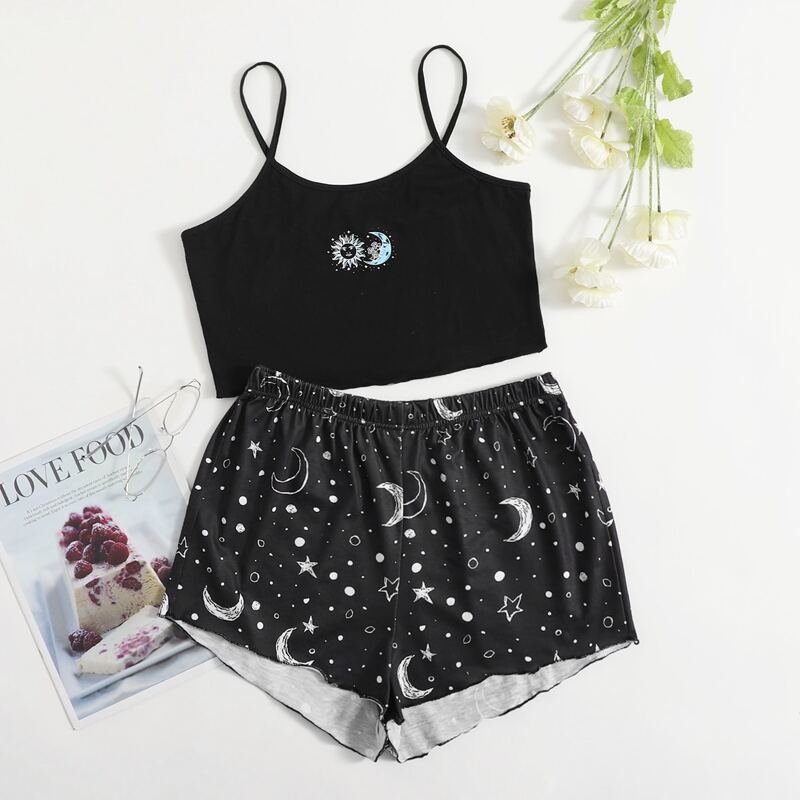 

Galaxy Cami & Shorts PJ Set, Black