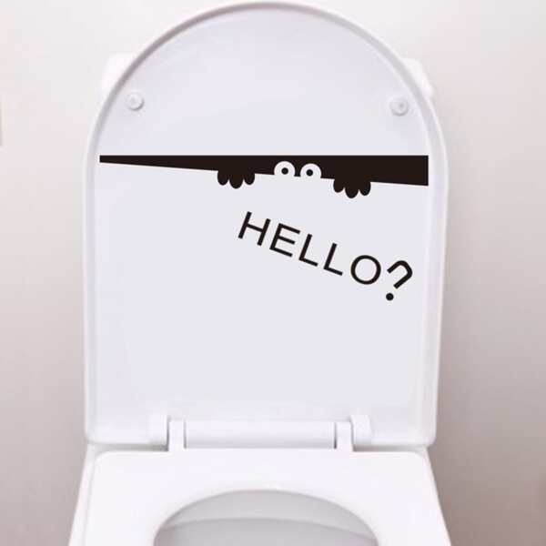 

Cartoon Graphic Toilet Sticker, Black