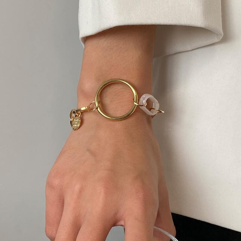 

Oversized Ring Chain Bracelet, Gold