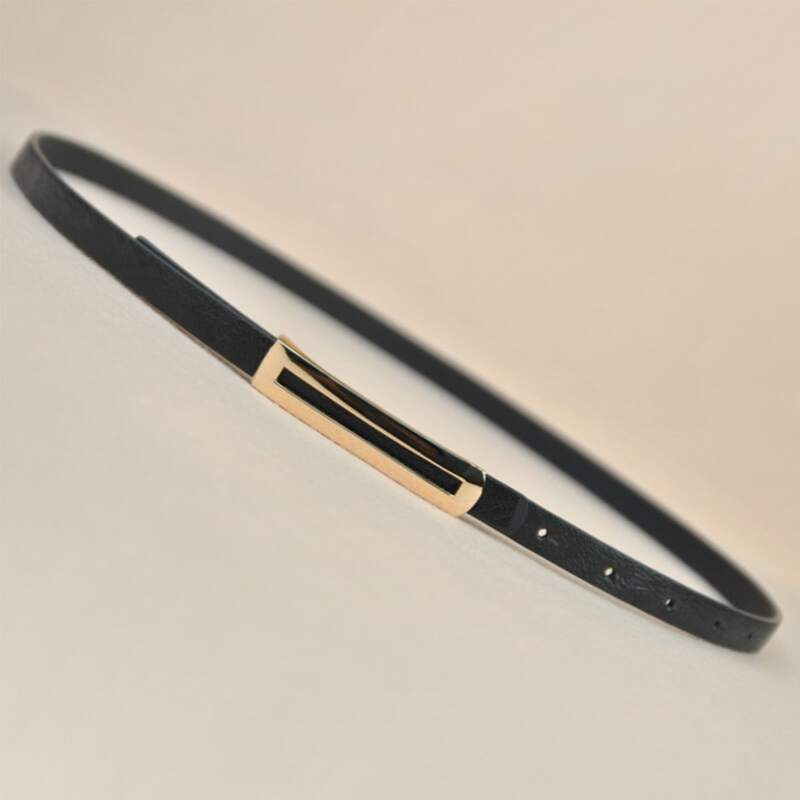 

Minimalist Skinny Belt, Black