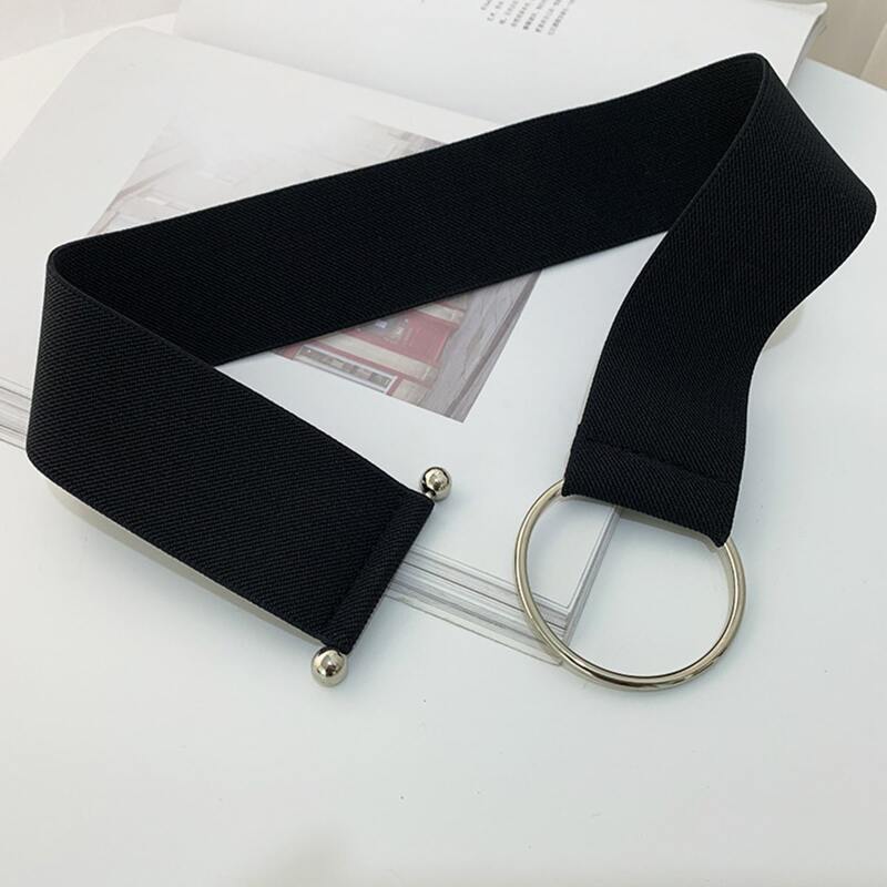 

Ring Elastic Wide Belt, Black