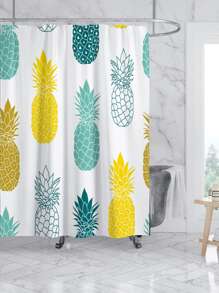 鳳梨圖案浴簾 - 彩色 - 查看 1
