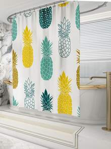 鳳梨圖案浴簾 - 彩色 - 查看 4