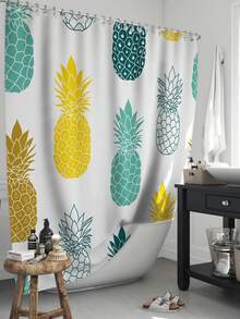 鳳梨圖案浴簾 - 彩色 - 查看 5