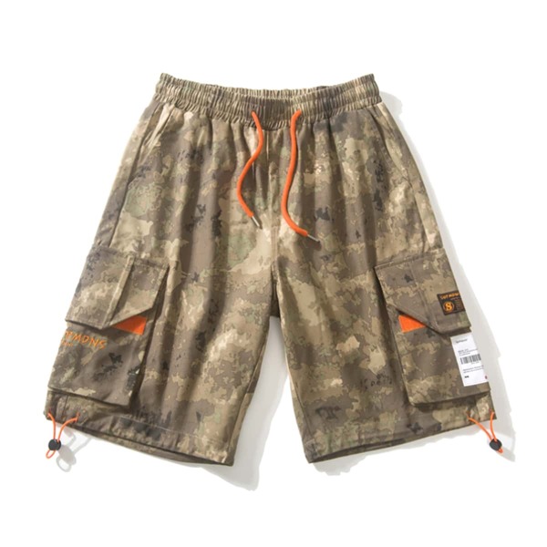 

Men Flap Pocket Drawstring Waist Shorts, Multicolor