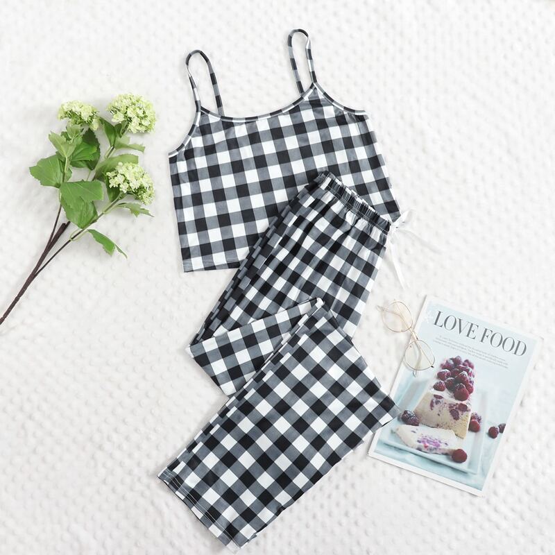 

Buffalo Plaid Pajama Set, Black and white
