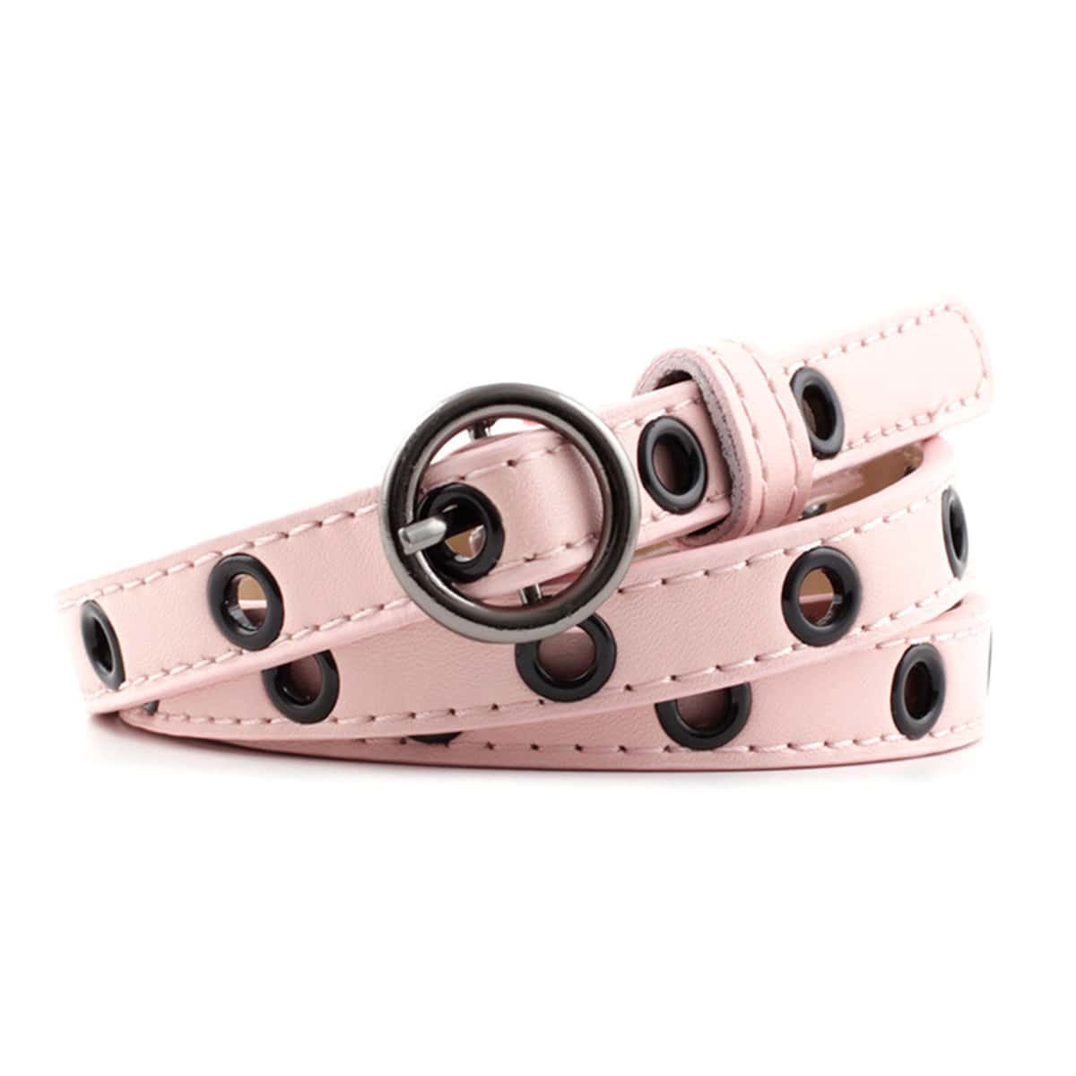 

Grommet Buckle Belt, Pink