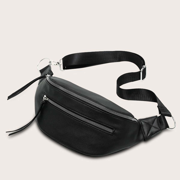 

Zip Front Fanny Pack, Black