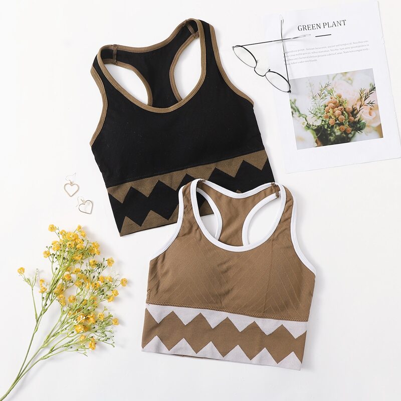 

2pack Chevron Trim Bra Set, Multicolor