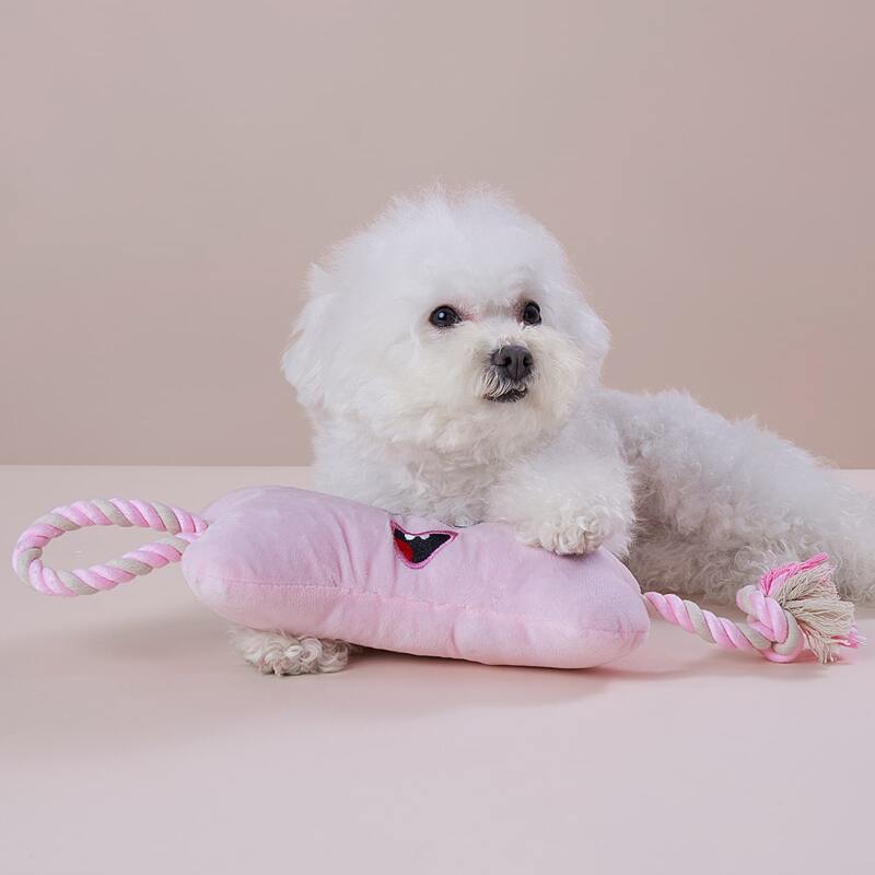 

Bone Shaped Pet Plush Toy, Baby pink