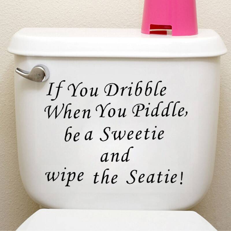 

Slogan Graphic Toilet Sticker, Black