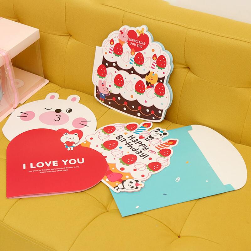 

1pc Random Cartoon Greeting Card With Envelope, Multicolor
