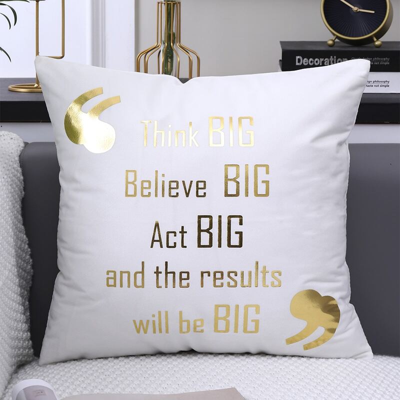 

Slogan Graphic Cushion Cover Without Filler, White