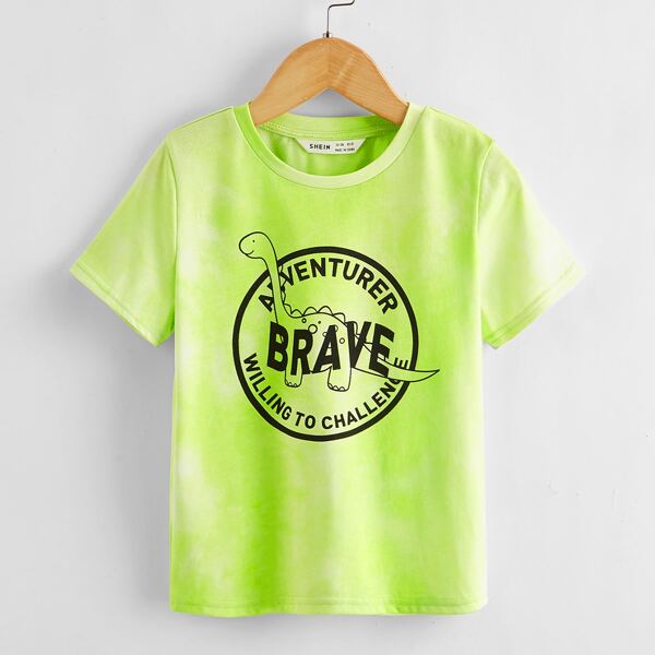 

Toddler Boys Dinosaur and Letter Graphic Tee, Lime green