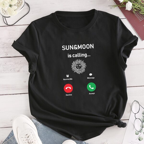 

Slogan Graphic Tee, Black