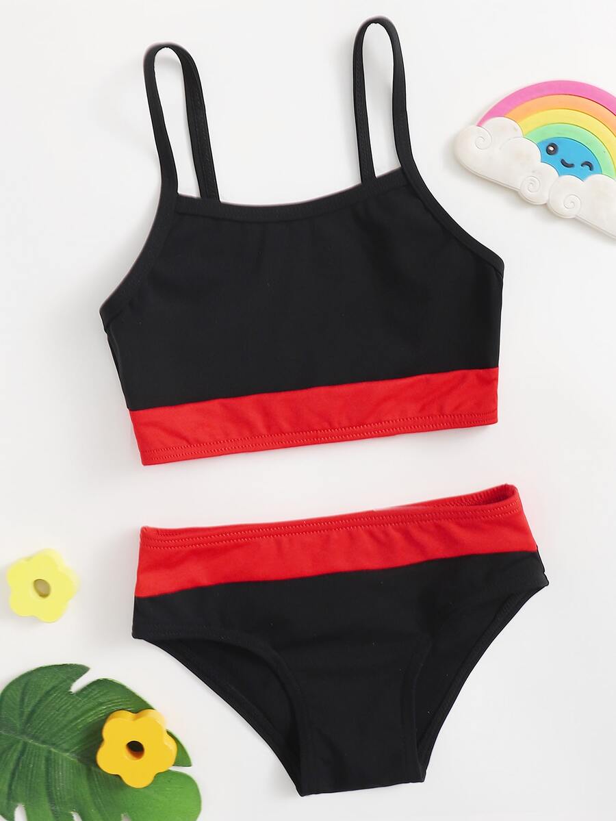 Baby Girl Two Tone Beachwear Summer Beach - Black - View 1