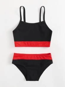 Baby Girl Two Tone Beachwear Summer Beach - Black - View 6