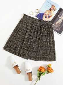 SHEIN Plus Glitter Pleated Skirt - Multicolor - View 1
